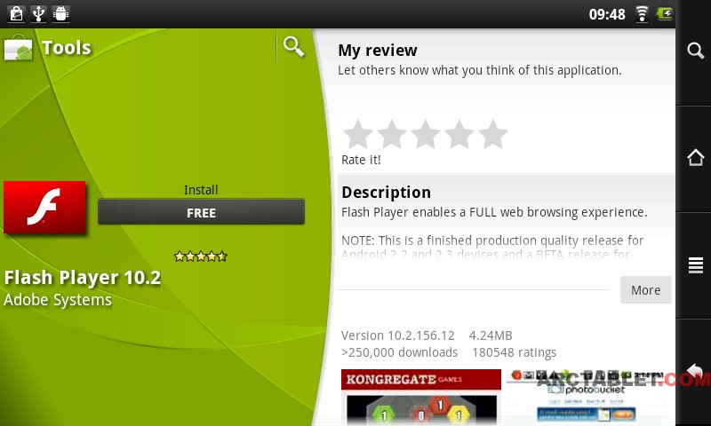 Adobe Flash 10.2 (10.2.156.12) download for Android 2.2+